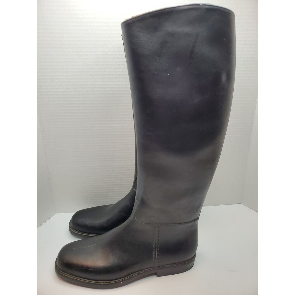 ROMIKA TALL BLACK RUBBER Boots CLOTH LINED Equestrian RIDING BOOTS Womens US‎ 6 - Picture 5 of 14